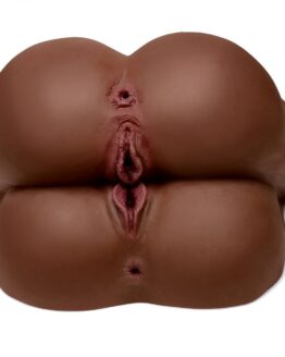 Vibrating Double Ass and Pussy Masturbator - Brown