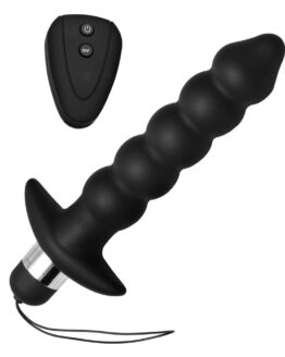 Wireless Black Vibrating Anal Beads with Remote1