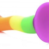 Proud Rainbow Silicone Dildo with Harness - Image 3