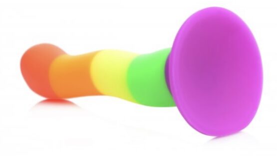 Proud Rainbow Silicone Dildo with Harness - Image 3